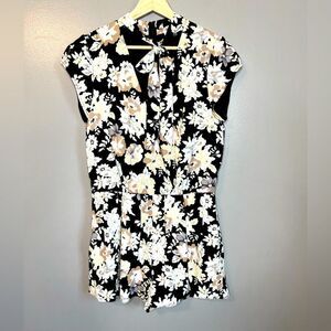 Sugar + Lips big floral‎ romper pleated resort wear beach wedding guest shower